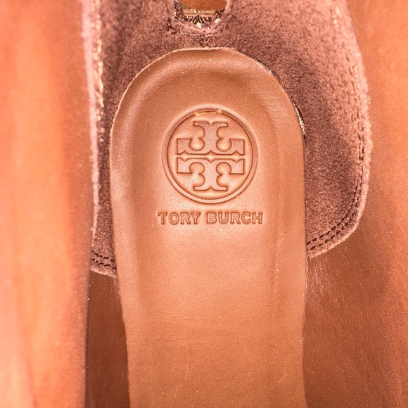 Tory Burch Women Adeline Tory Logo Brown Leather Riding Fashion Boots size 7.5 - Picture 8 of 11